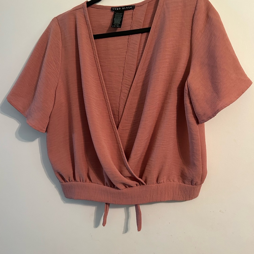 Black Brand Terracotta Wrap Blouse
